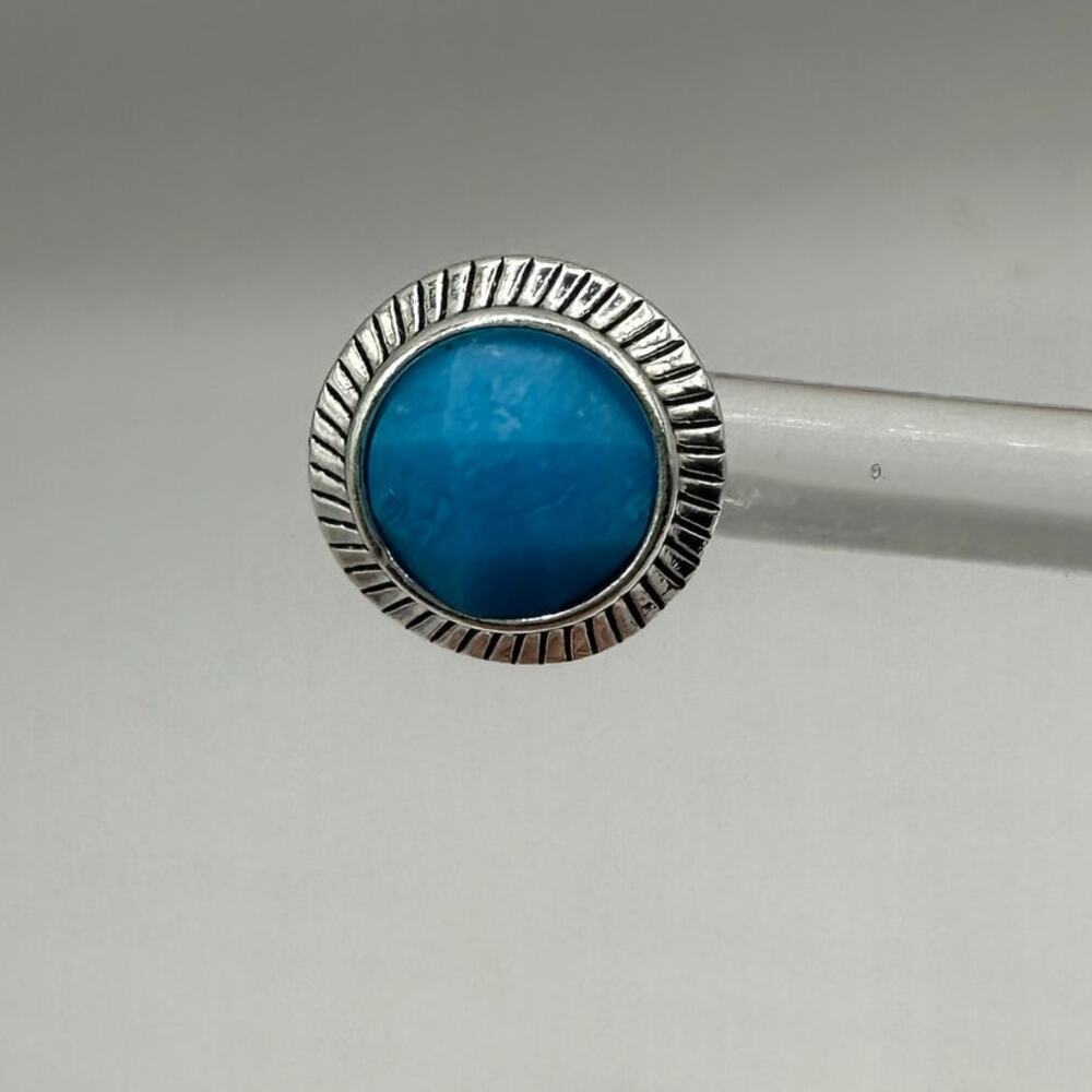 Napier Set of Pierced Earrings Blue Silver tone Western Stud Coastal Cowgirl